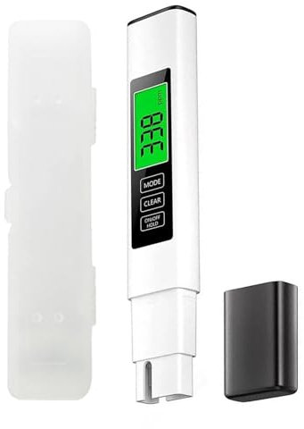 Neues 4-in-1 TDS Messgerät Digitaler Wasser Tester, TDS Messgerät Digitaler Wassertester, TDS EC und Temperatur (℃/℉) Messgerät, 0-9990 ppm Wasserqualitätstest Meter für Trinkwasser, Aquarien, Pool