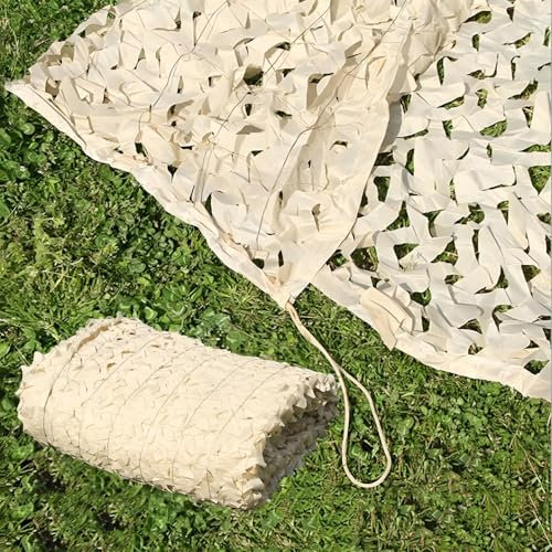 Générique 210D Filet de Camouflage Pergola Beige, Voile D'ombrage Rectangulaire, Toile Ombrage Exterieur, Brise-Vue Extérieur Résistant Aux UV, Protection Intimité Et Décoration de Clôture(3x15 M)