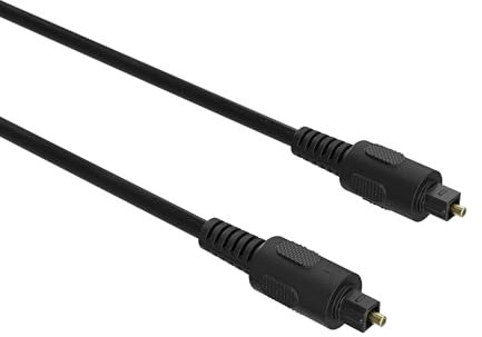 AVF Digital Optical Cable 3m - 3m/9.8ft Length Nickel plated Connectors - Transfer Digital Audio Signals Between Devices - Perfect For Connecting a Sound Bar To Your TV.