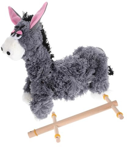 Supvox Marionette Plüsch Puppen Tierpuppe Tierspielzeug Stofftiere Babyspielzeug Kuscheltier tierisches Kiefernholz Grau