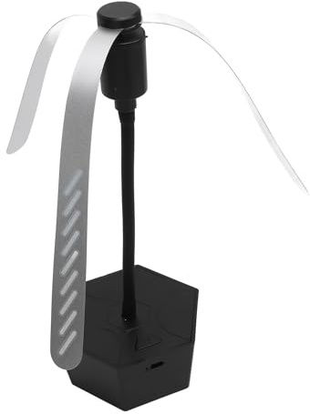 PUNELE Fliegenwedler, Fliegen Wentilator Tisch, Tragbarer Rotierender Batteriebetriebener Tischventilator mit Beidseitig Reflektierenden Flügeln für Lebensmittel Ventilator