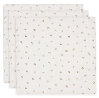 Jollein Muslin Cloth Baby – Animal Friends – 3-Pack – 70x70cm – 100% Cotton – Baby Muslin Cloths – Oeko-TEX Certified