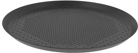 CLISPEED Molde Para Pizza Redondo Perforado 30 Cm, Bandeja De Horno De Metal Grueso, Antiadherente, Para Hornear Casero, Circulación De Calor Uniforme, Adecuado Para Pizzas Horno,
