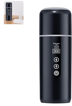 Chenxi Studio Taza Calentadora de Coche Compacta Inoxidable 12V/24V USB Hervidor Portátil Para Café Té Viaje Cafetera de Viaje Propulsada por USB Diseño Portátil