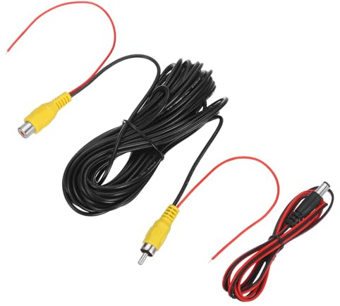 sourcing map Backup Camera RCA Video Cable, 10m/32.8ft RCA Car Rear Reverse Camera Video Extension Cable & Detection Wire for Truck Bus SUV, Male to Female, with DC Wire
