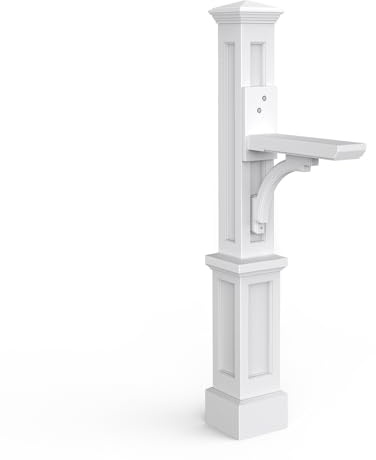 Mayne Newport Plus Decorative Mailbox Post, White