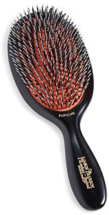 Mason Pearson BN1 Large Popular Boar Bristle Nylon Tufts Hair Brush, Cleaner Box