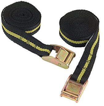Kerbl Klemmschlossgurt – Schwarz/Gelb 2,5 m (Maße 25 mm x 2,5 m, Zugkraft 250 kg) 37109