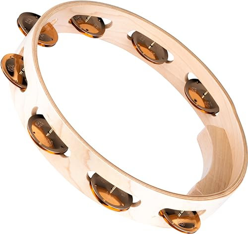 Meinl Percussion Artisan Wood Tambourine - 1-reihiges Tamburin - Durchmesser 10 Zoll - Ahorn / Bronze, Natur (AE-MTA1BO)