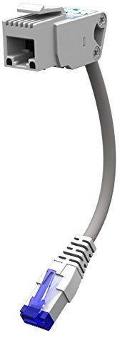 EMOSAFE EN-60KDS Netzwerkisolator mit Kabel, Keystone, RJ45, galvanische Trennung, 1000 Mbit/s, Class D, IP40, 2 MOPP, Überspannungsschutz, TVS-Dioden, Weiß, Kunststoffgehäuse