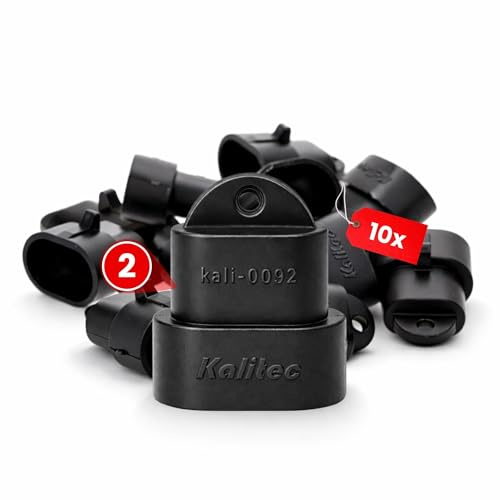 KALI 10x Superseal Blindstecker 2-polig - IP67 Blindstopfen PA6 Schwarz | Dichtung für AMP Superseal 1.5 - Schutz vor Staub & Feuchtigkeit in Kabelbaum & Fahrzeug - Abdeckkappe für Steckverbinder