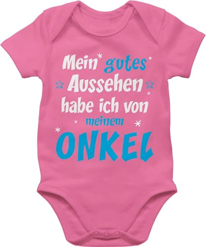Shirtracer - Baby Body Kurzarm - Sprüche - Onkel Spruch - Mein gutes Aussehen habe ich von meinem ONKEL