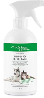 Dr. Berger Geruchsentferner als Spray [Allergiker geeignet] Geruchsneutralisierer | Hunde & Katzen Zubehör | neutraliert parfümfrei Tiergerüche | frei von Chemie | geruchsloser Luftreiniger