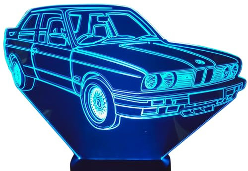 BM M3 E30, lampe 3D à LED - led illusion 3D - 7 Couleurs