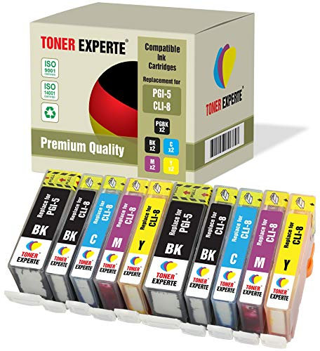TONER EXPERTE 10 XL PGI-5 CLI-8 Druckerpatronen kompatibel für Pixma iP4200, iP4300, iP4500, iP5200, iP5200R, iP5300, MP500, MP600, MP600R, MP610, MP800, MP800R, MP810, MP830, MX850