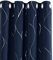 Deconovo Wave Foil Printed Blackout Curtains, Thermal Insulated Curtains for Bedroom, Grommet Top Curtains, Room Darkening Curtains for Bedroom, 52x90 Inch(Width x Length), Navy Blue, 2 Panels