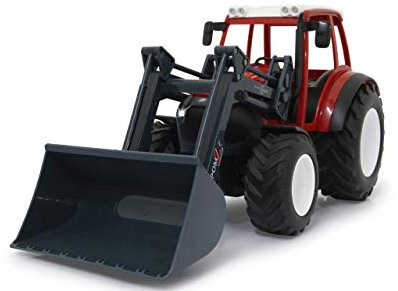 JAMARA 405050 - Lindner Geotrac mit Frontlader 1:16 2,4GHz - realistischer Motorsound (abschaltbar), Rückfahrwarnsound, Hupe, 2 Radantrieb, helle LED‘s vorne, Blinker, Demofunktion, rot