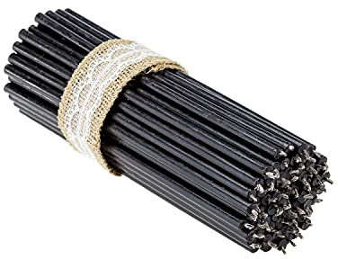 Danilovo Ritual Bienenwachs Kerzen (Schwarze) - Kloster Orthodoxe Kerzen für Gebet, Tischdeko - Ungiftig, Ruß - Tropffrei, Lang, Nachhaltige Produkte, N40, Höhe 26,5 cm, Ø 7,1 mm (75 Stück - 750 g)