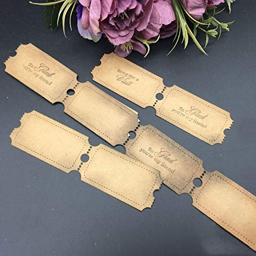 YunTrip Stanzformen für Kartenherstellung, Ticketstreifen, Metall-Stanzschablonen für DIY, Scrapbooking, Fotoalbum, Papier, dekoratives Handwerk