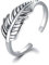 Shuxin Silber Damen Ring, 925 Sterling Silber Vintage Retro Daumen Ring, Verstellbar Hochzeitsringe Eheringe Verlobungsring Trauringe, Unisex Veränderbar Feder Knöchel Zehenringe Öffnen Ring