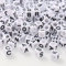 HERZWILD buchstabenperlen zum auffädeln ca.1000pcs 6x6mm buchstaben perlen viereckig bastelnperlen Buchstaben A-Z perlen für Schmuck Basteln (black-white 6x6mm)