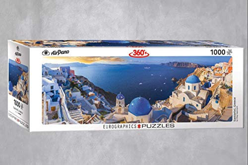 empireposter Sonniges Santorini in Griechenland - 1000 Teile Panorama Puzzle im Format 96x32 cm