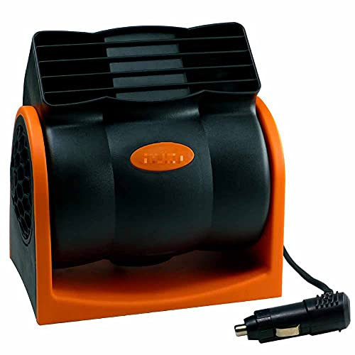 Auto Ventilator, Asudaro Kfz-Ventilator 12V/24V Auto-Lüfter Auto-Kühlluftventilator Einstellbarer Geschwindigkeit Elektroauto Armaturenbrett Lüfter Auto Kfz Lüfter für Auto Van SUV RV Boot,24v Orange