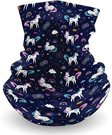Merchandise for Fans Multifunktionstuch | Schlauchschal | Bandana | Halstuch Fotodruck Damen, Herren, Kinder | Motiv: Einhorn Fabelwesen Märchen 01