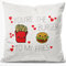 JUNIWORDS Kissen, You’re The Burger to My Fries, 40 x 40 cm, Flauschig Samtweich Weich