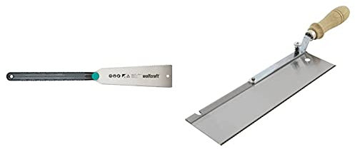Wolfcraft 6951000 - Sierra Japonesa Ryoba Con Mango De 2 Componentes, 240 Mm+ 6925000 - Sierra De Mano Con Mango Acodado Y Orientable. 390 X 45 X 90 Mm