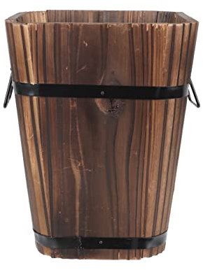 Cabilock Holz Blumenkasten Vintage Blumentopf ?e ?en Pflanzkübel Garten Blumenkübel Pflanztrog Shabby Chic übertopf Balkon Pflanzgef??e Sukkulenten Topf für Zuhuase Büro Tischdeko 21cm