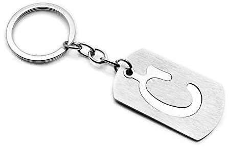 Banemi Customized Keychain for Women, Personalised Keyring for Women Letter C Stainless Steel Memorial Keychain