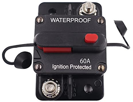 zymay Disjoncteur Fusible Onduleur, 30A 40A 50A 60A 70A 80A avec Réinitialisation Manuelle, Power Protect pour Voiture Camion Moteurs Bateaux Véhicules, 12V-48V DC