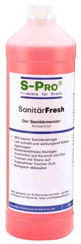 S-Pro SanitärFresh 2x 1 Liter Sanitärreiniger Konzentrat für Bad und Toilette, gegen Kalk und Wasserflecken, Reiniger Sanitär mit Frischeduft und Glanzeffekt