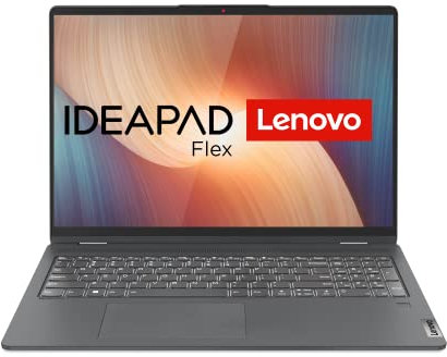 Lenovo IdeaPad Flex 5 Convertible Laptop | 16 WQXGA Touch Display | AMD Ryzen R5 5500U | 16GB RAM | 512GB SSD | AMD Radeon 660M | Win11 Home | QWERTZ | grau | 3 Monate Premium Care