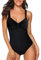 heekpek Costumi Interi Donna Vintage Brasiliana Imbottito con Stampa Tribale Costume da Bagno Intero Piscina Vita Alta Donna Bikini Set Push Up Monokini Mare Piscina Multicolore, Nero, XXL