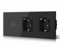 BSEED Lichtschalter mit Steckdose Doppelt 3 in 1 Steckdose + 2.1A USB Ladeleistung + Type C Adapter, 1 Fach 2 Weg Lichtschalter Glasscheibe Schalter mit LED Hintergrundbeleuchtung 228mm Schwarz