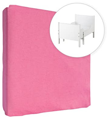 Jersey 100% Baumwolle Spannbettlaken für 130x80 cm Ausziehbare Kleinkind Baby Kinderbett Bett Matratze (Pink)