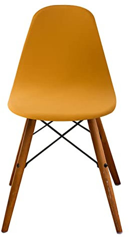 Chickwin Stuhlhussen Schalenstuhl 1 2 4 6er Set, Feste Farbe Strech Stuhlbezug Elastisch Universal Esszimmerstühle Bezug Stuhlüberwürfe für Skandinavische Stühle (Gelb,4 Stück)