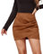 AIEOE Damen Mini Röcke Bleistiftrock Sexy Sexy Kurz Winter Elegant Plissiert Cocktail Party Größe S Braun