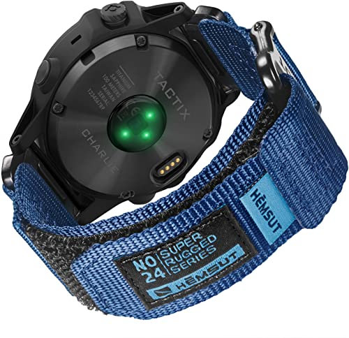Robustes Nylon Klettverschluss Armband Kompatibel mit Garmin, Atmungsaktiv & Sporttauglich Sportarmband für fēnix/Forerunner/Approach/MARQ/quatix/D2 Serie Langlebig & Komfortabel Ersatzband für Männer