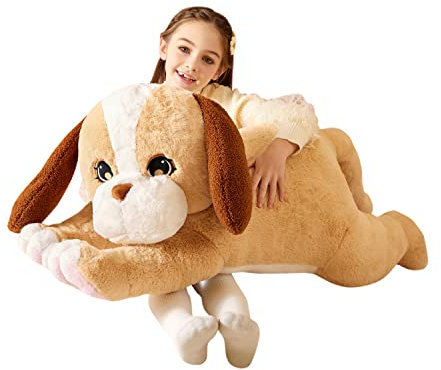 Tumyay Groß Hund Labradoodle Kuscheltier Riesen Stofftier,78cm Gross Plüschtier Riesige Plüsch Spielzeug Jumbo Plüschtiere,Geschenk für Kinder