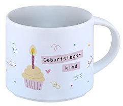 Odernichtoderdoch Tasse „Geburtstagskind“ rosa - Kaffeebecher aus Keramik mit Motiv - Volumen 0.4 l