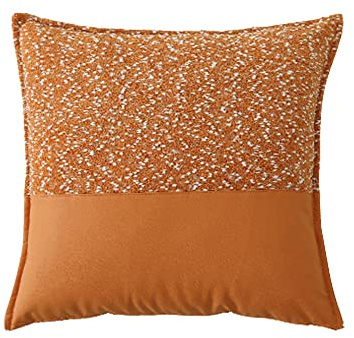 MOCOFO Kissenbezug Samt Lumbal Klein Duftender Wind Kissenbezug für Schlafzimmer Sofa Auto（45x45cm,orange）