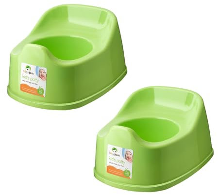 HOMESHOPA Children Training Potty, 2 Pack Green Kids Toddler Toilet Training Seat, Plastic Travel Potty Chair, Portable Lightweight, Promotes Potty Independence, Easy to Clean & Carry