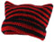 XehCaol Y2k Cat Beanie,Lustige Mütze Mit Ohren Katzenohren Strickmützen Knitted Hat Cat Ears Teufel hörner Mädchen Y2k Grunge Accessoires (Red)