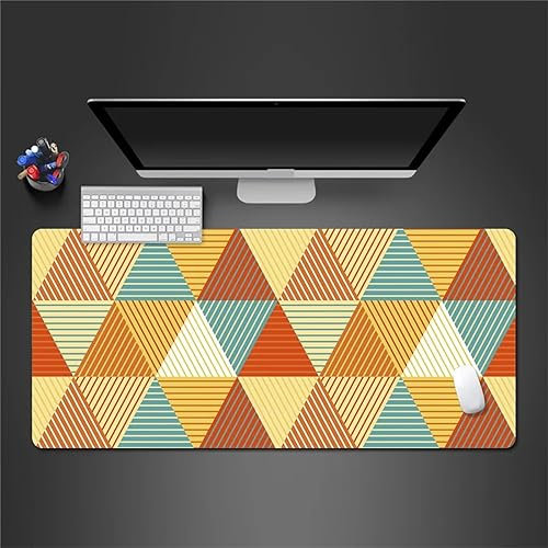 Mauspads Gelb Geometrisch Gaming Mauspad XXL 1200x600x5mm Mousepad Großes Tischunterlage Computer Zubehör Rutschfest Schreibtischunterlage Waschbar Widerstandsfähig für Büro Laptop Tisch