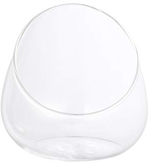 1Pcs Slant Cut Bowl Glass Vase, Slant Cut Bubble Bowl, Clear Glass Round Bowl Terrarium for Wedding Party Event, Home Office Decor /197