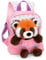 NICI Kinderrucksack rosa 2 in 1 mit Kuscheltier Roter Panda 25cm - Kindergartenrucksack Mädchen & Jungen - Weicher Rückenbereich & verstellbare Gurte - 49853