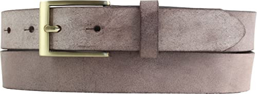 BELTINGER Herren-Gürtel aus weichem Vollrindleder Vintage-Look 3 cm | Leder-Gürtel für Herren mit goldener Gürtelschließe 30mm | Schmaler Gürtel Used-Look | Braun 90cm